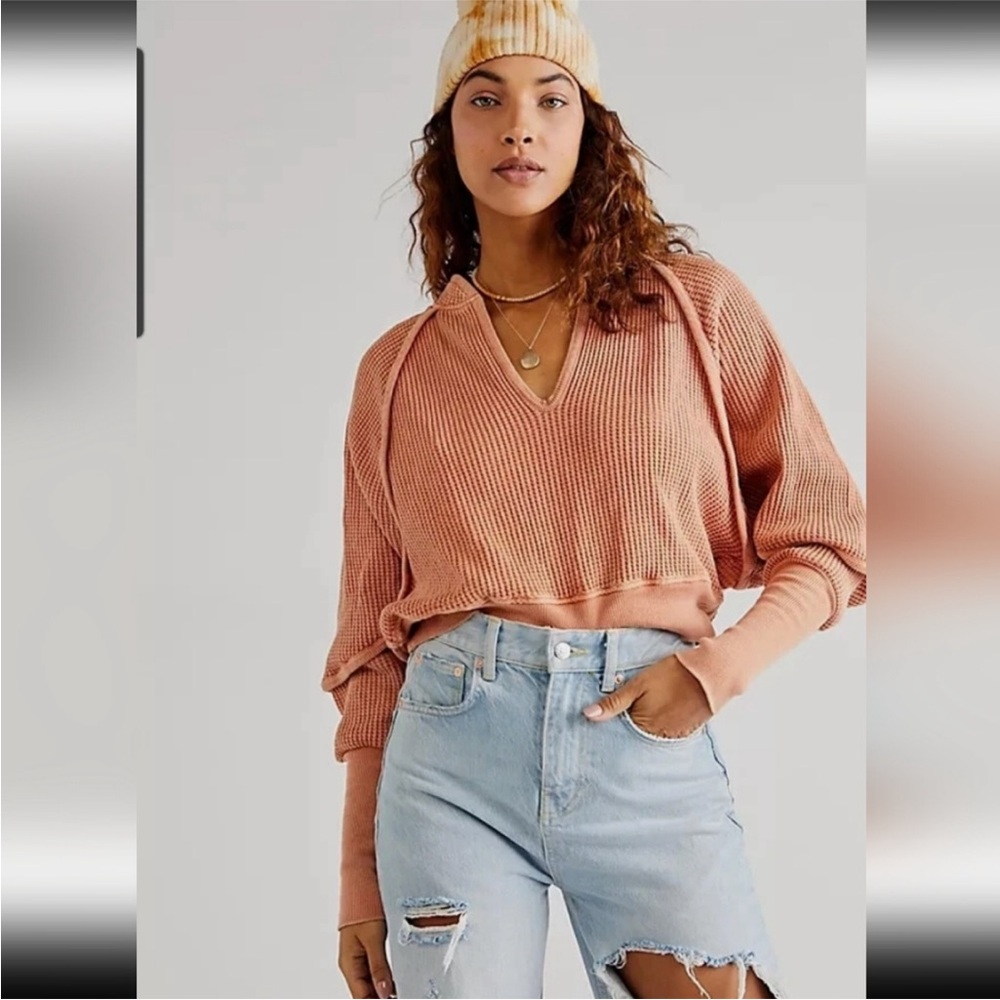 Free People Aubrey Thermal Ribbed Long Sleeve Dolman
Sleeve Cropped Top XS
